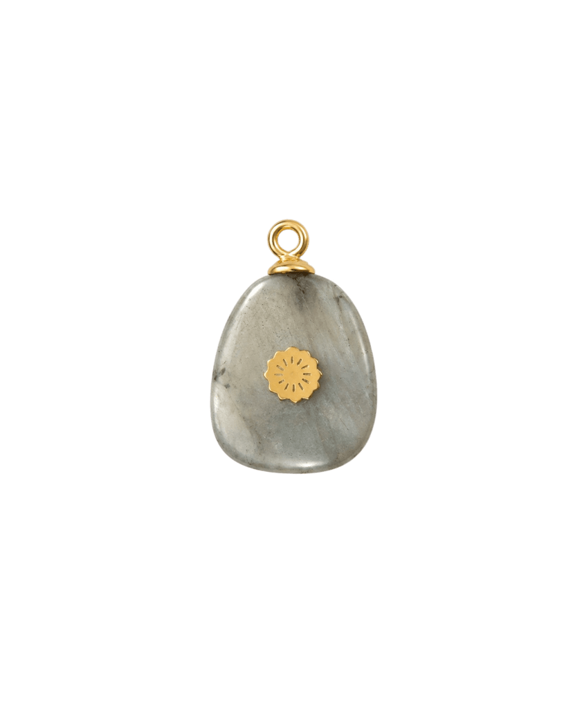 Charm Pierre ornée labradorite, fleur