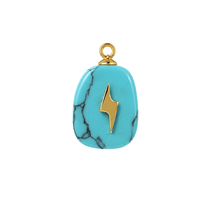 Charm Pierre ornée turquoise, éclair